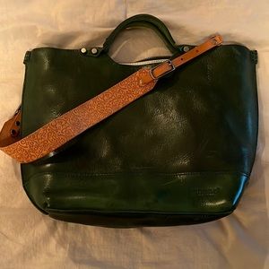 Old trend real leather handbag